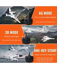 Mecale Rc Plane, 2.4GHz 4-Channel Fighter Airplane with 6-Axis Gyro, 2 Batteries, Ready-to-Fly Glider for Adults & Kids Beginners