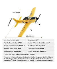 Mecale Rc Plane, 2.4GHz 4-Channel Trainer Airplane with 6-Axis Gyro, 2 Batteries, Ready-to-Fly Glider for Adults & Kids Beginners