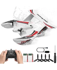 Mecale Rc Plane, 2.4GHz 3-Channel Amphibious Airplane with 6-Axis Gyro, 2 Batteries, Ready-to-Fly Glider for Adults & Kids Beginners