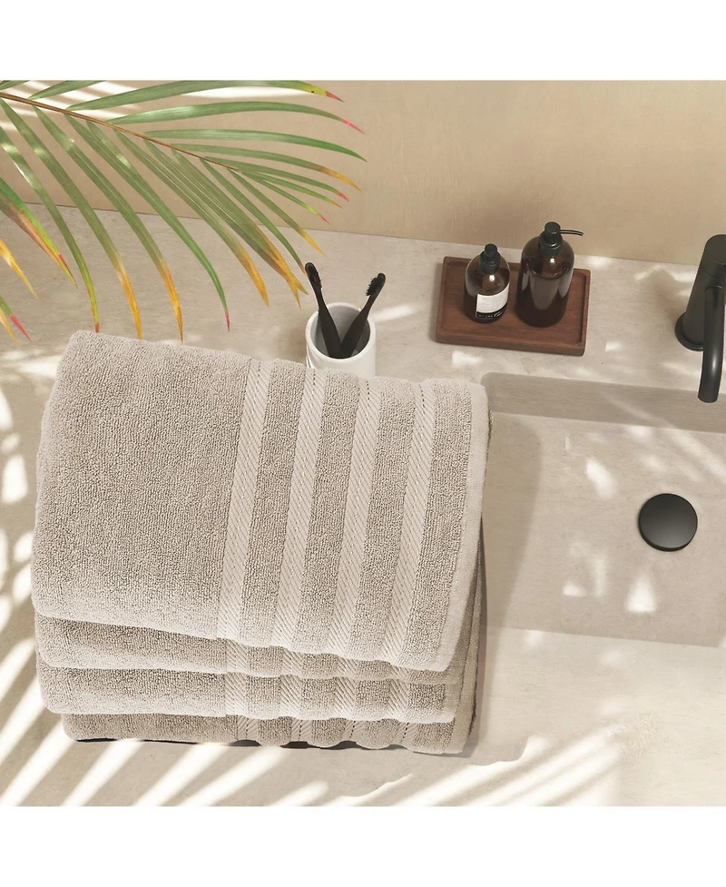 Hearth & Harbor Luxury Soft Absorbent 100% Ring Spun Cotton Bath Towels for Bathroom, Shower, Spa - 4 Piece Towel Set