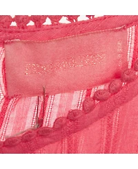 Pre-Owned Zadig & Voltaire Women's Pink Cotton Lace Trimmed Sleeveless Top