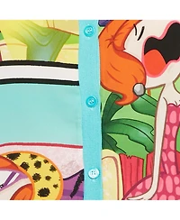 Pre-Owned Moschino Women's Cheap And Chic Blue Printed Chiffon And Cotton Knit Cardigan