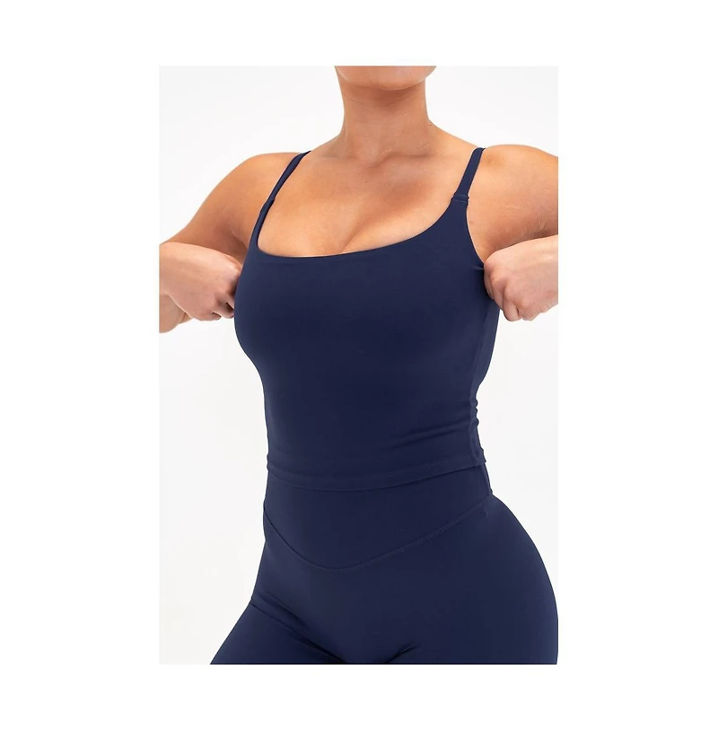 Vitality Women's Plus Sizes Cloud Ii Scoop Tank Top with Adjustable Straps and Built-In Bra