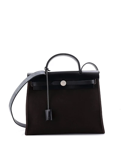 Pre-Owned HERMES 31 Herbag Zip Leather and Toile