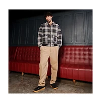 Campus Sutra Men's Navy Blue Zip-Front Plaid Jacket