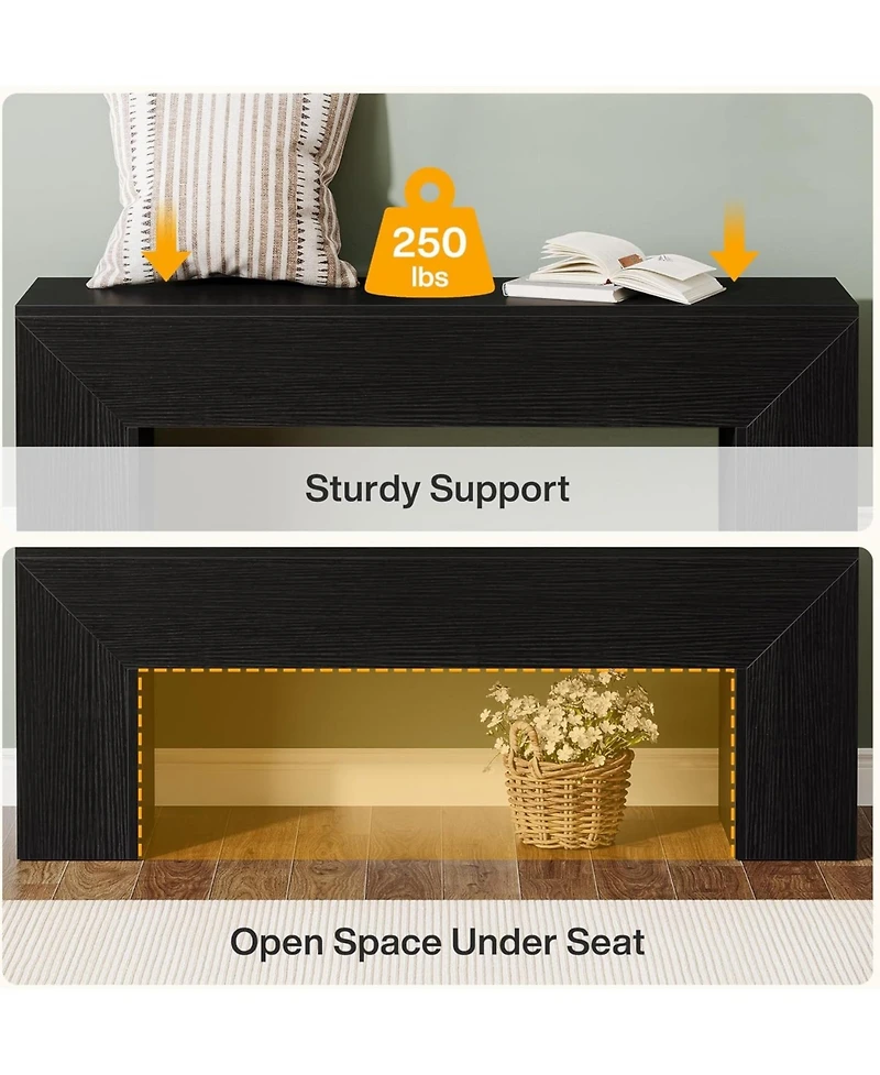 Tribesigns Dining Bench, Farmhouse Wooden Entryway Bench, Entry 47" Long Bench for Living Dining Room, Hallway and Bedroom, Easy Assembly