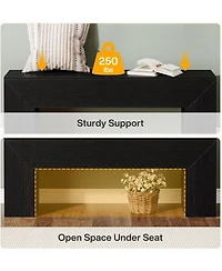 Tribesigns Dining Bench, Farmhouse Wooden Entryway Bench, Entry 47" Long Bench for Living Dining Room, Hallway and Bedroom, Easy Assembly