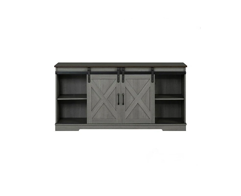 sumyeg Two-Tone Tv Stand Storage Cabinet