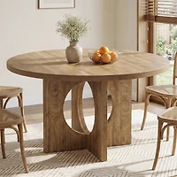 Tribesigns 63-78.8-Inch Extendable Wood Dining Table for 6-8 with Metal Frame, Rustic Brown & Black Modern Kitchen Table
