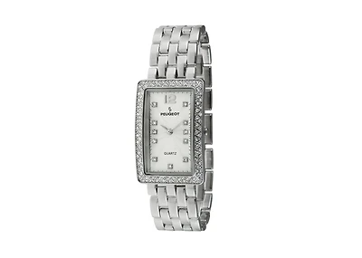 Peugeot Women's 40x25mm Silver Bracelet Watch with Crystal Bezel