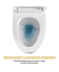Casainc One-Piece Dual Flush 1.1/1.6 Gpf Elongated Bathroom Fixture Comfort Seat Height,Soft-Close Seat,Glazed Surface