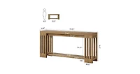 Tribesigns 2-Tier Extra Long Entryway Table, 70.9-Inch Farmhouse Console Table with Vertical Stripe Legs