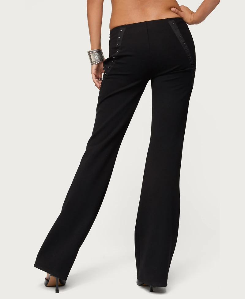 Edikted Women's Hook & Eye Bootcut Pants