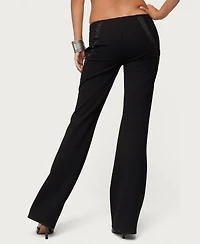 Edikted Women's Hook & Eye Bootcut Pants