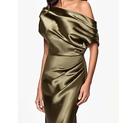 Betsy & Adam Women's Off-The-Shoulder Long Dress