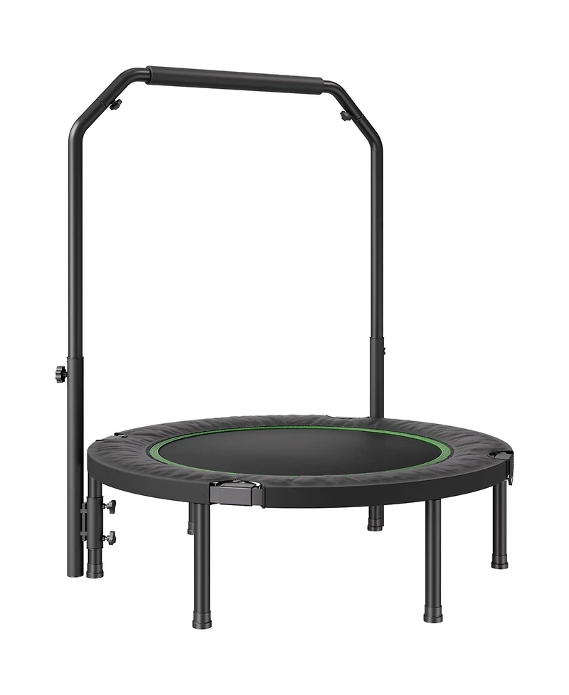 Sugift Foldable Mini Trampoline 40" Fitness Rebounder with Adjustable Handle