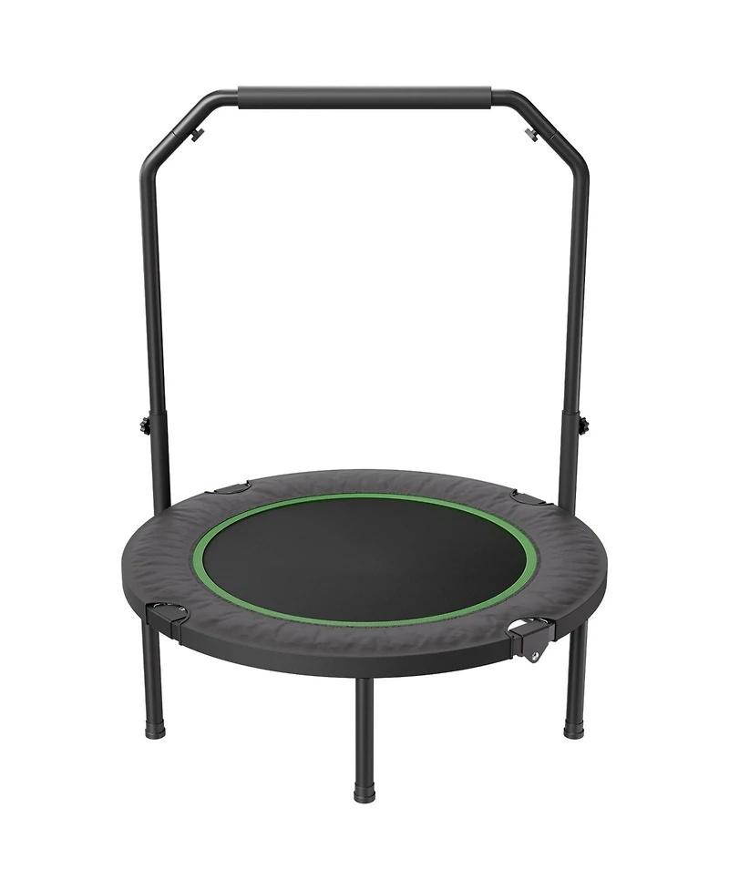 Sugift Foldable Mini Trampoline 40" Fitness Rebounder with Adjustable Handle