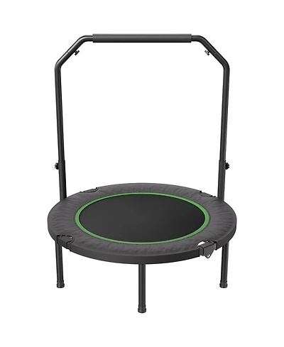 Sugift Foldable Mini Trampoline 40" Fitness Rebounder with Adjustable Handle