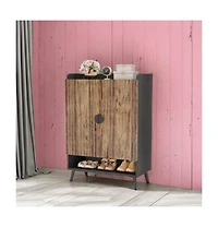 Shoe Storage Cabinet with Two Doors and Shelf