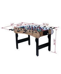 Rbied 5Ft 4 Pc Mdf Steel Rods Foldable Foosball Soccer Table Game