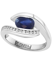 Effy Collection Sapphire (1/6 ct. t.w.) & Diamond (1/6 ct. t.w.) Ring in 14k White Gold