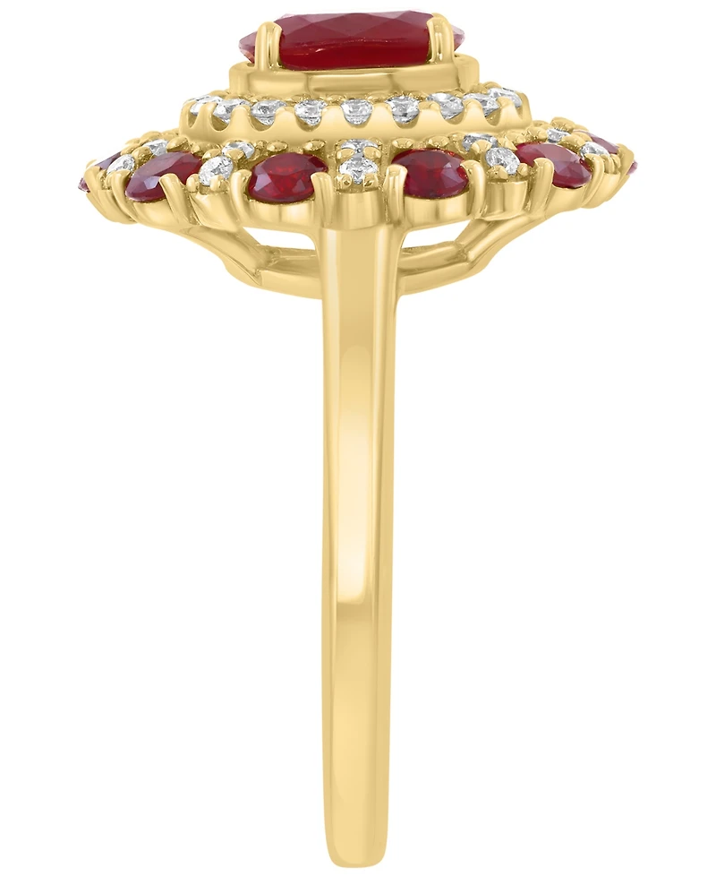 Effy Collection Ruby (1-5/8 ct. t.w.) & Diamond (1/3 ct. t.w.) Ring in 14k Rose Gold