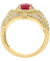 Effy Collection Ruby (2-3/8 ct. t.w.) & Diamond (3/4 ct. t.w.) Ring in 14k Yellow Gold