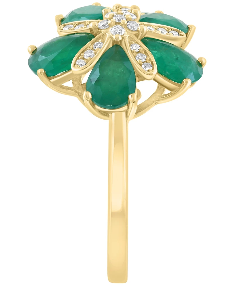 Effy Collection Emerald (2-7/8 ct. t.w.) & Diamond (1/6 ct. t.w.) Ring in 14k Yellow Gold