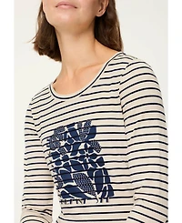 Olsen Women's Stripe & Placement Print T-Shirt