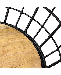 Spectrum Madison Fruit Bowl Wire Basket with Wood Base