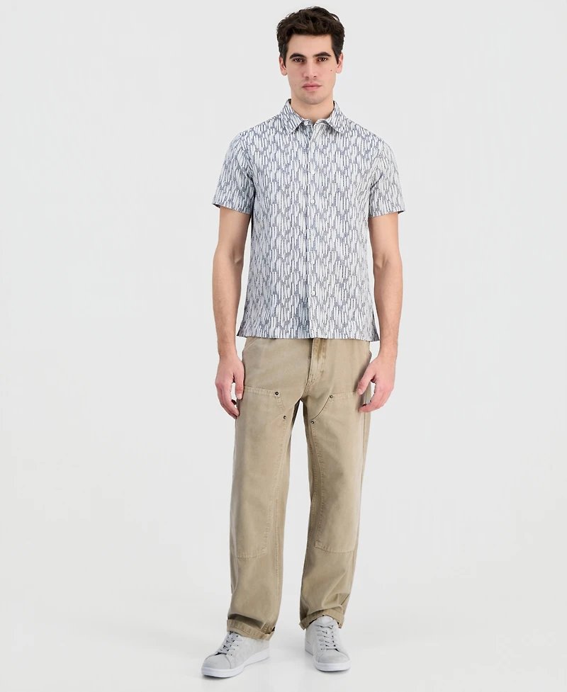 Guess Men's Bowline Cotton Jacquard Short-Sleeve Shirt