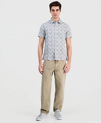 Guess Men's Bowline Cotton Jacquard Short-Sleeve Shirt