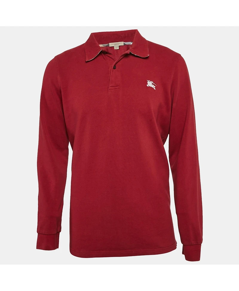 Pre-Owned Burberry Men's Logo Embroidered Cotton Pique Polo T-Shirt
