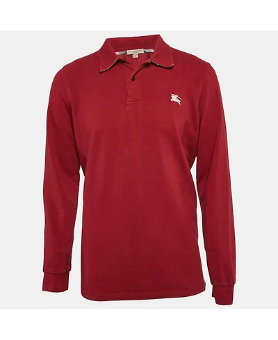 Pre-Owned Burberry Men's Logo Embroidered Cotton Pique Polo T-Shirt