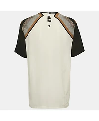 Pre-Owned Roberto Cavalli Women's Printed Silk Short Sleeve Top