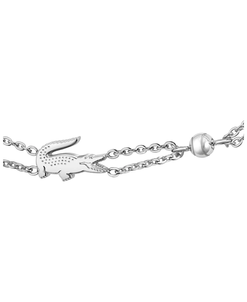 Lacoste Women's Crocodile Double Chain Bracelet