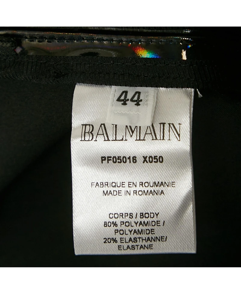 Pre-Owned Balmain Women's Black Iridescent Nylon Pants