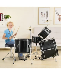 Sugift Kids Drum Set 5-Piece 16" Full Beginner Kit with Cymbals Pedals