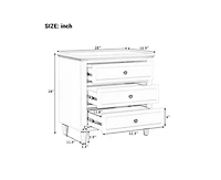 sumyeg 3 Drawer Nightstand Smooth Gliding Rails and Metal Handles