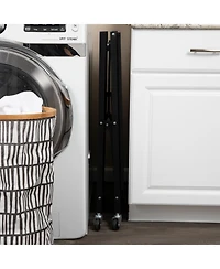 Household Essentials Metal 3-Tier Foldable Utility Rack, Black