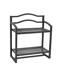 Household Essentials 2-Tier Metal Wall Mount Bathroom Storage Rack, Grey