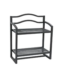 Household Essentials 2 Tier Metal Wall Mount Bathroom Storage Rack Grey