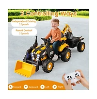 Hongge 4 in 1 Kids Ride On Tractor 12V with Remote