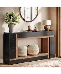 Tribesigns 63" Wooden Console Table – 2-Tier Narrow Rectangular Sofa Table for Entryway, Behind Couch