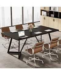 Tribesigns 70.87" Conference Table, Rectangular Seminar Table Boardroom Desk for Office Meeting Conference Room