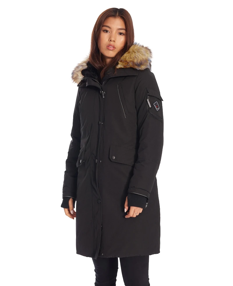 Alpine North Women's Laurentian | Long Parka Winter With Faux Fur Hood