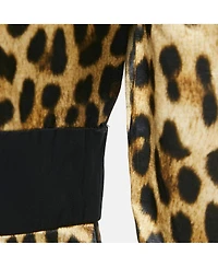 Pre-Owned Moschino Women's Couture Brown Leopard Print Cotton Blend Shirt Dress