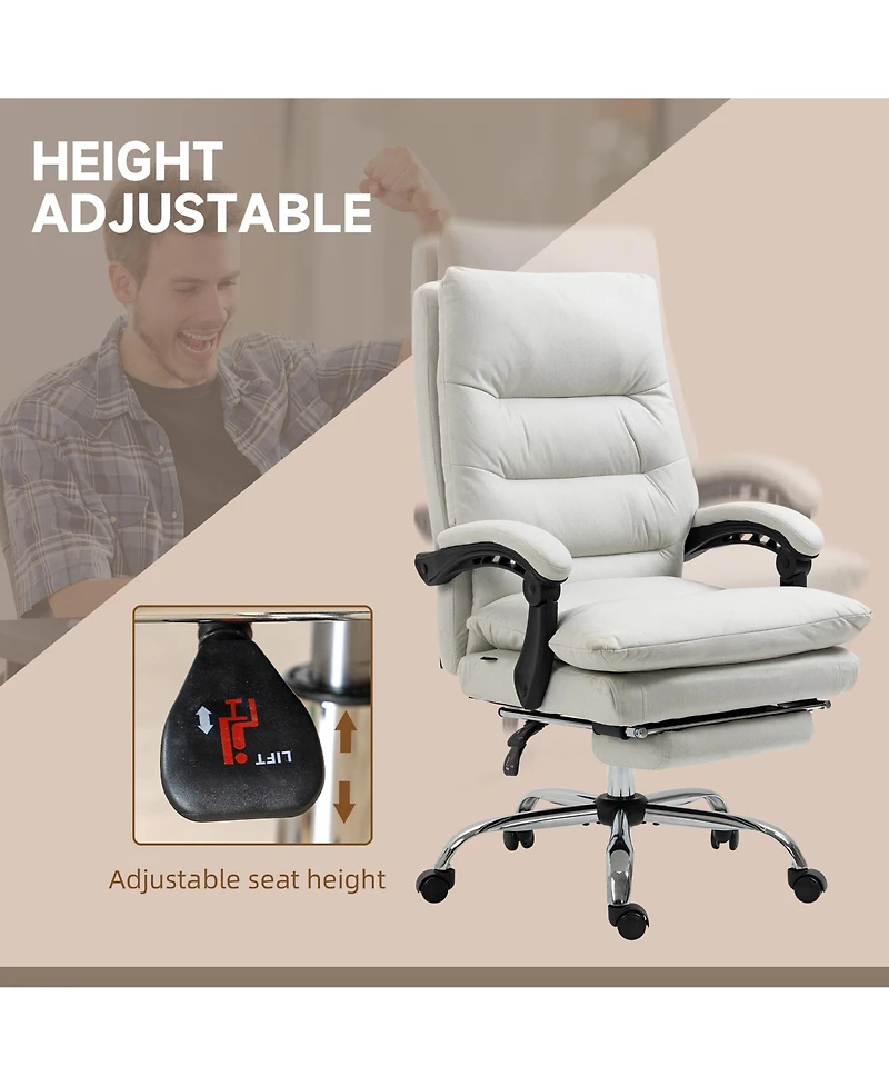 Vinsetto Microfibre Massage Office Chair with Heat, Reclining,