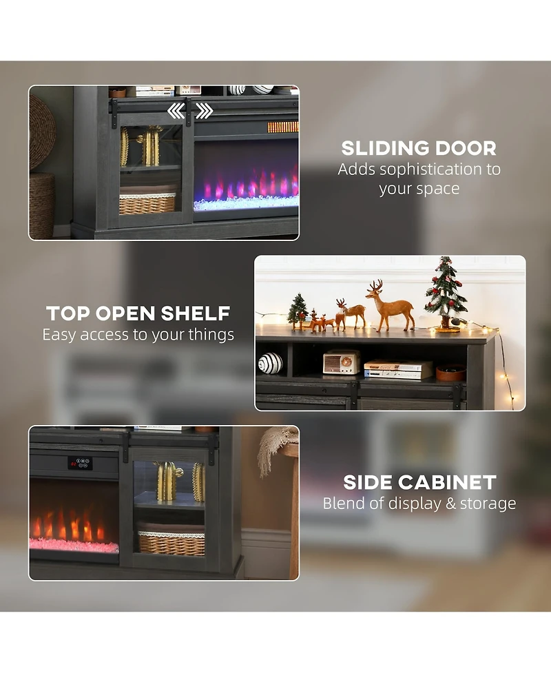 Homcom Modern Electric Fireplace Tv Sd for TVs Up to 80 Inches,