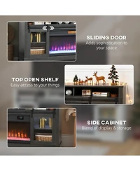 Homcom Modern Electric Fireplace Tv Sd for TVs Up to 80 Inches,
